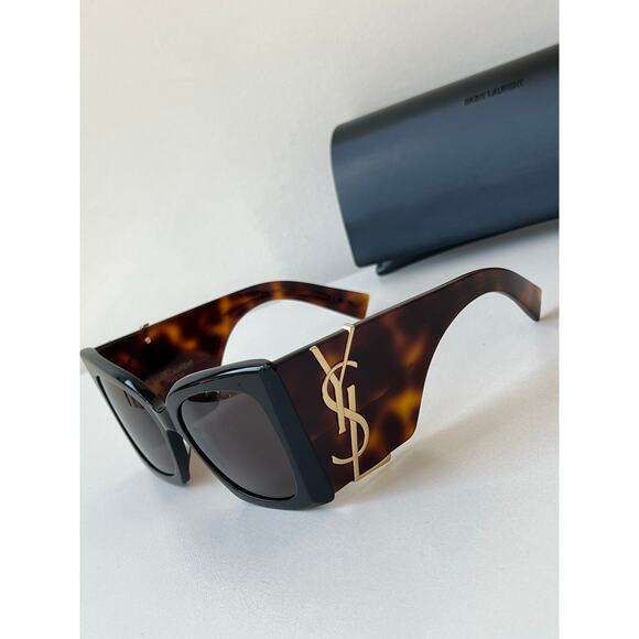 NEW Saint Laurent SLM119 Blaze Black Havana Brown Sunglasses - Picture 3 of 9